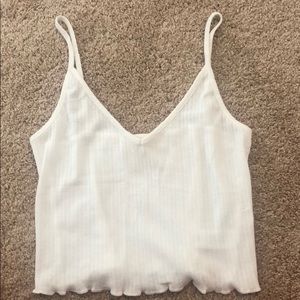 White ruffle tank